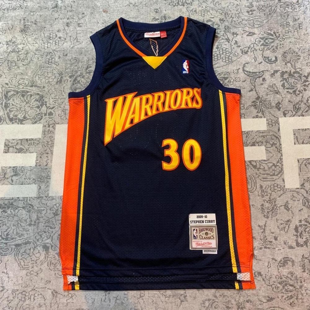 Mitchell & Ness Warriors Stephen Curry Jersey Mens L Blue Excellent HWC 2009-10